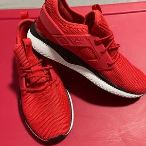 Boy pumas in red size 2c